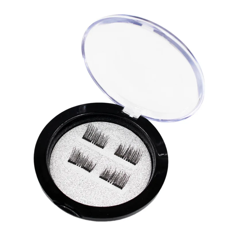 Magnetic Eyelashes 4/8pcs with 2 Magnet Half Eye Natural Reusable Glue Free 3d Mink Fake Eyelash Extension Long Lasting Makeup