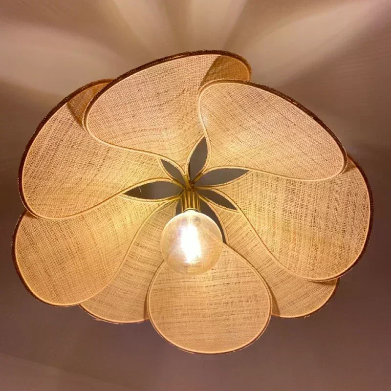 Modern Fabric Petal Hanging Chandelier Living Room Bedroom Dining Table Bar Home Decor Colorful Flower Pendant Light Aesthetic 4