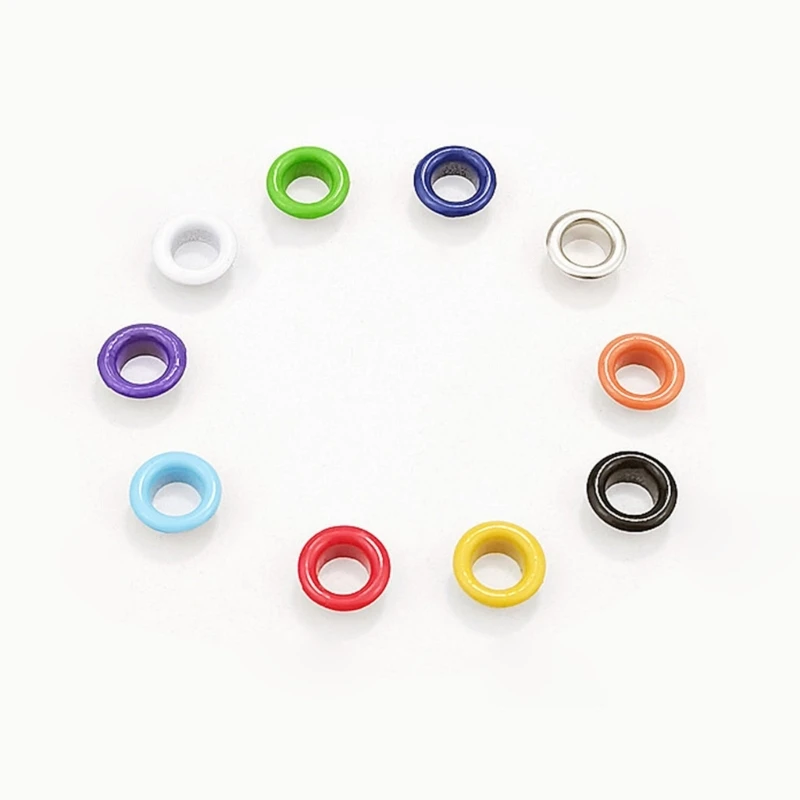 5mm Metal Grommets Kits 10 Colors Eyelet Punch Set 400Pcs Metal Eyelets Grommet Sets for Leather/Clothes/Curtain Repair