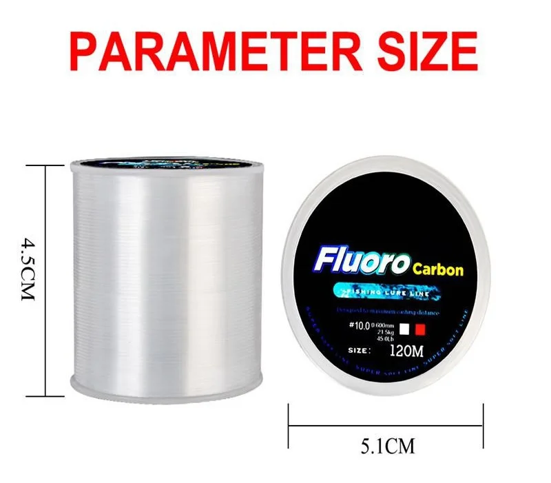 Premium Fluorocarbon Coated Fishing Leader Line - Sinking & Durable, 7.15lb-45lb