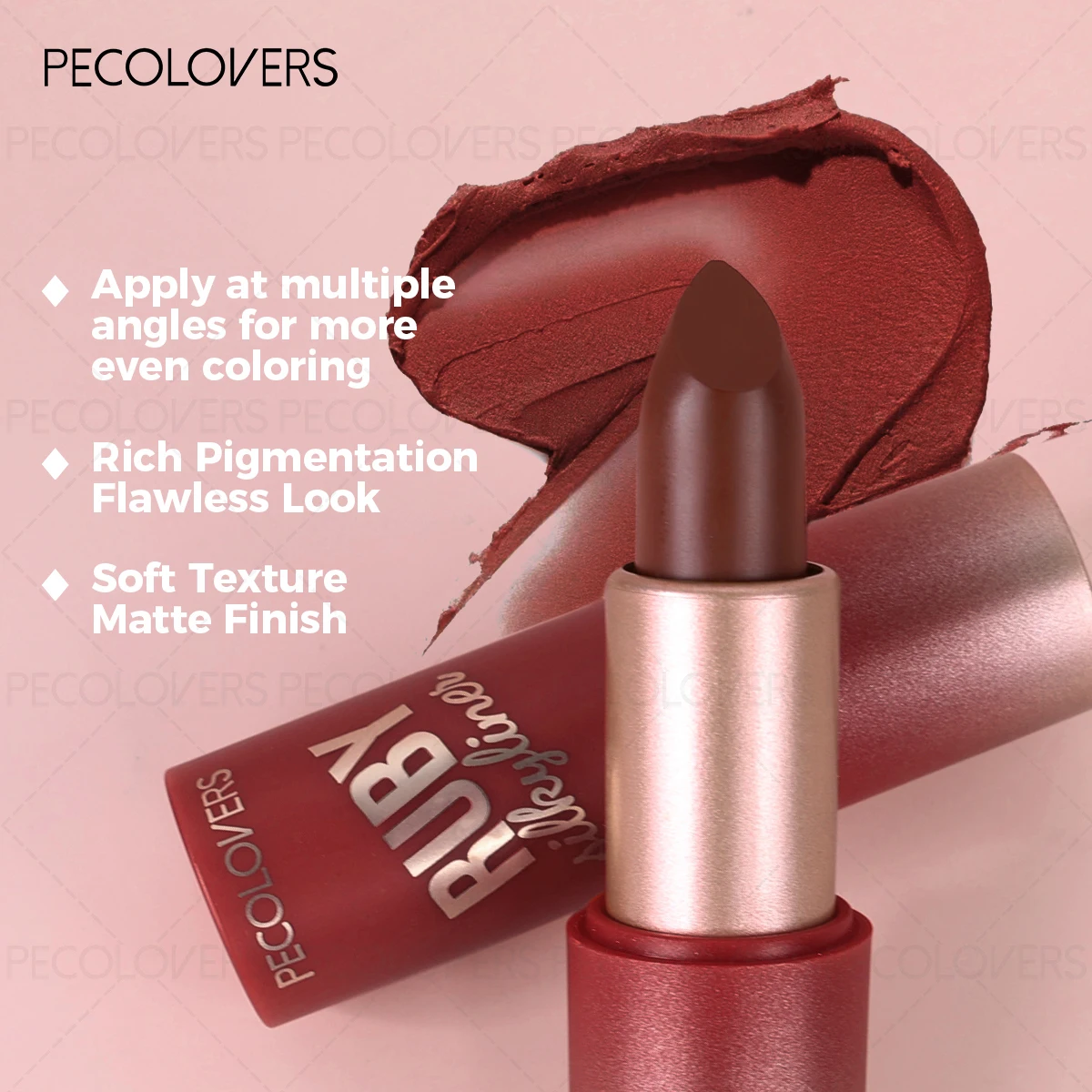 Pecolover matt sammetslent läppstift vattenfast lipgloss_voghion.com