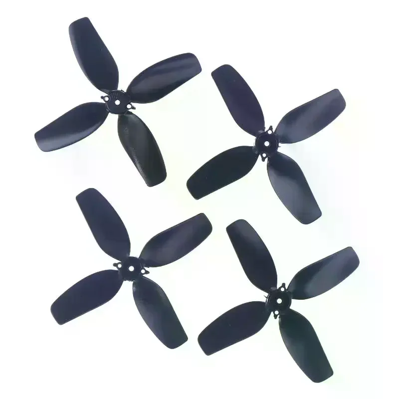 Lot de 4 hélices de drone FPV 7,5cm noires, emballage individuel pour course RC.