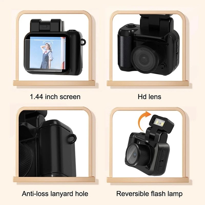 Mini SLR Style Camera Cmos 32GB With Flash Light And Charging Dock Portable Video Recorder DV 1080P With LCD Screen C 6