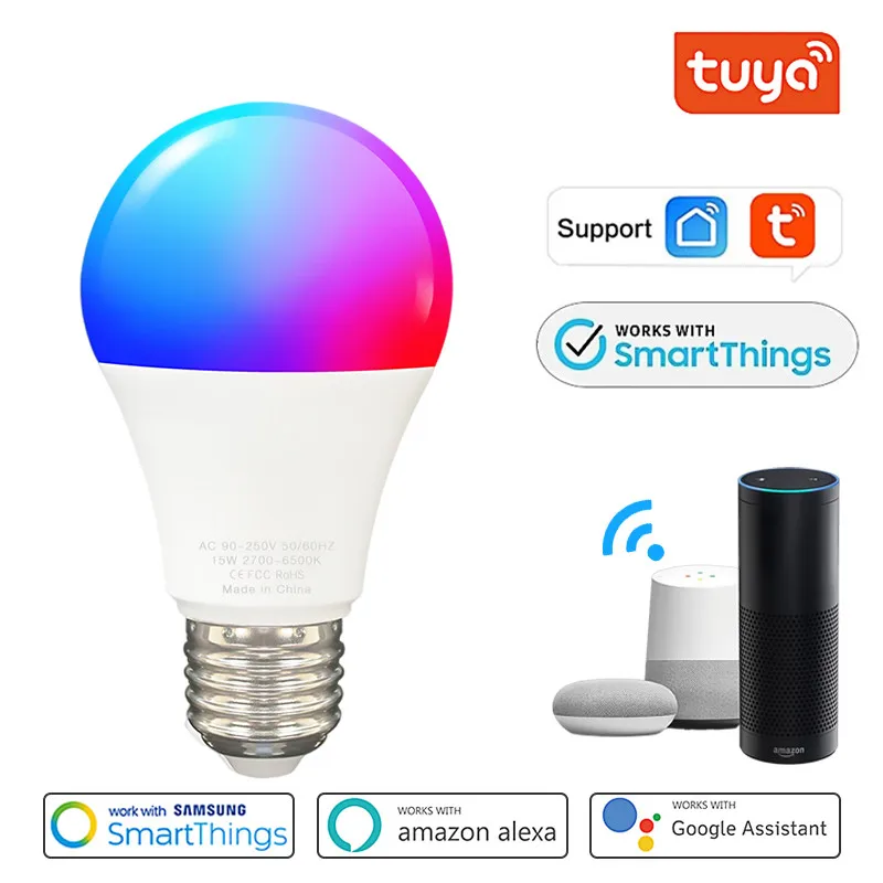 

CORUI TUYA Smart Wifi Dimmable Bulb E27 RGBCW Smart Voice Control Smart Life Remote Control Support Alexa Google Home Alice