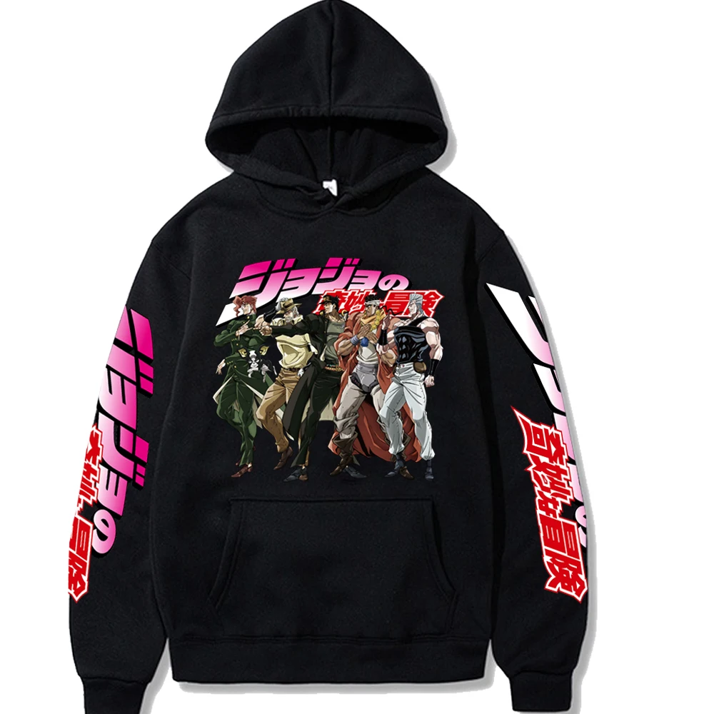 

New JOJO's Bizarre Adventure Hoodies Anime JOJO Print Men Women Fashion Oversized Sweatshirts Hoodie Harajuku Pullover Clothing