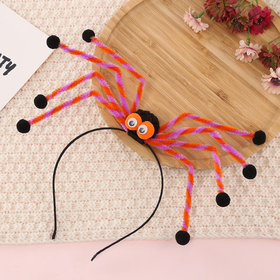 Set De Halloween De Araña – Diadema, Collar Y Tatuaje Facial, Accesorios Espeluznantes Para Disfraces, Fiestas Y Cosplay