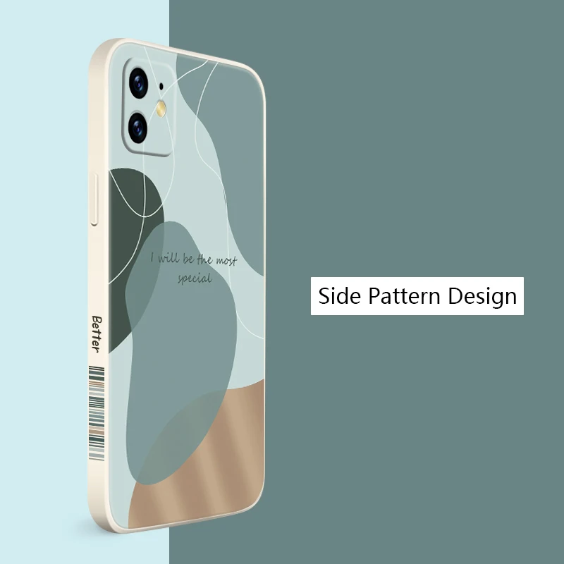 Whimsical Cartoon Floral Silicone Square Phone Case Cover