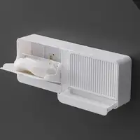 Soap Holder Box With Lid Multifuction Punch-free Bathroom Accessories Soap Box Home Appliance Soap Dish Double Grids Drain Rack 6