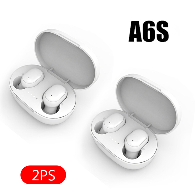 A6S Smart Digital Display Bluetooth Headset Wireless Mini HIFI Headset Stereo in-Ear Sports Earphone with Mic & Charging Box