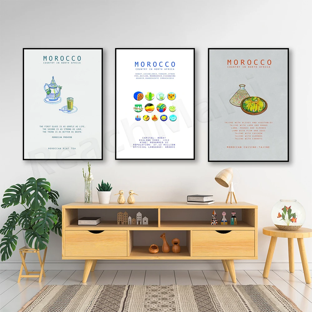 Tè Alla Menta Tradizionale Marocchino, Poster Di Arte Alimentare Tradizionale Marocchino, Tajine Di Cibo Marocchino, Tour Di Casablanca, Marocco