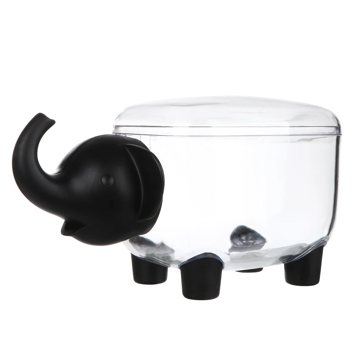 

Elephant Shaped Plastic Storage Box Clear Storage Container Organizer Cosmetics Box Sundries Storage Case with Lid Black
