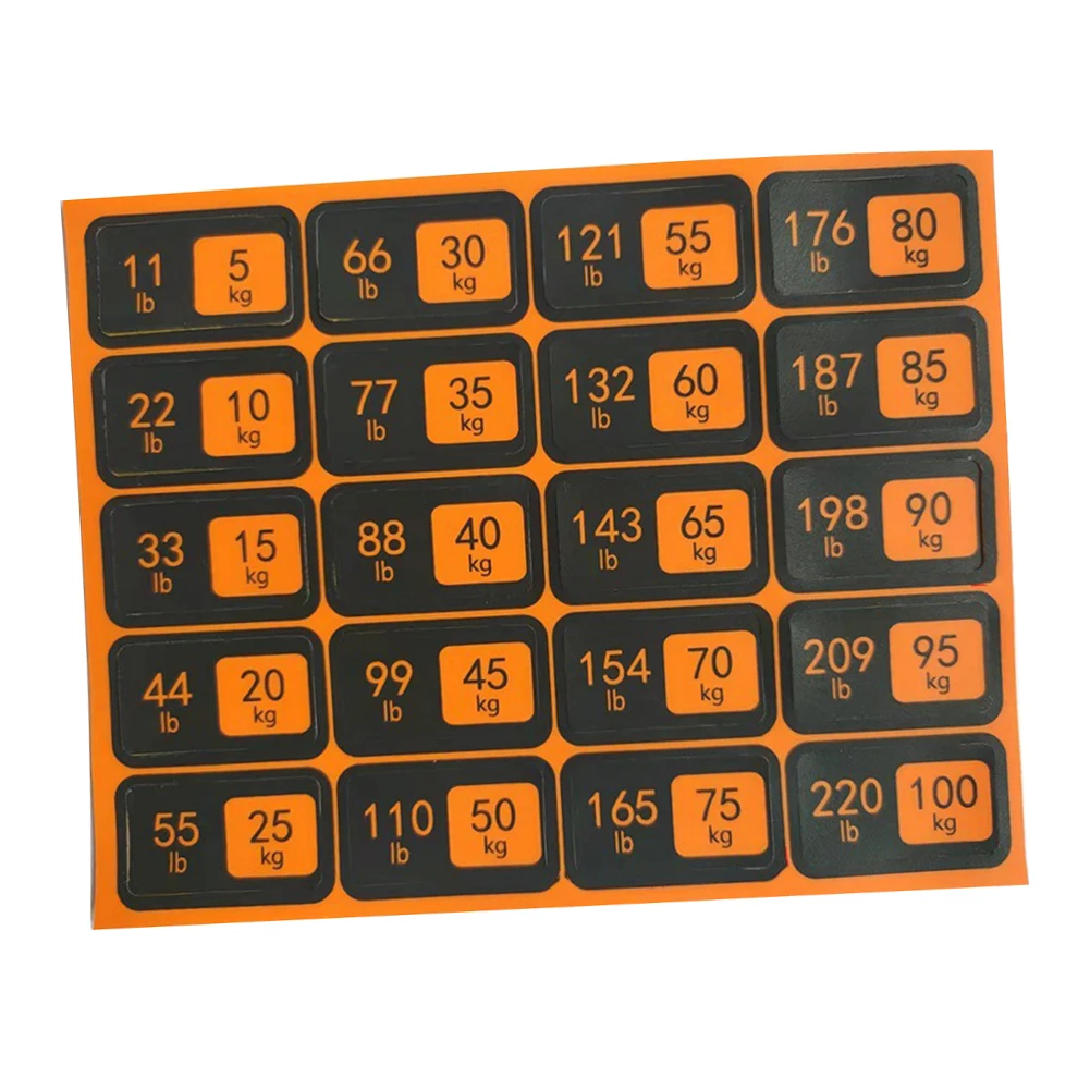 

Weight Stack Labels 5kg To 100kg Black Background White Number Weight Stickers For Fitness Equipment Gym Strength Training