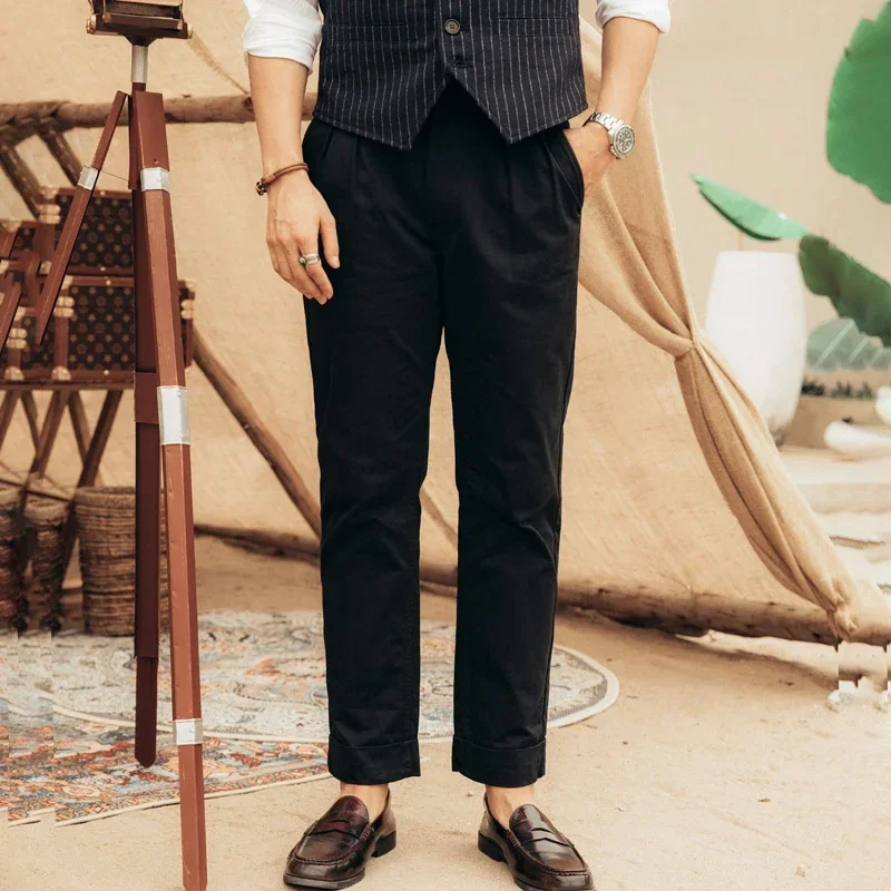 Red Tornado Vintage Style British Gurkha Pants Pleated Men Smart Casual Trousers 3