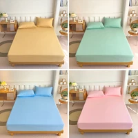 Drap-housse en coton avec bandes élastiques, couvre-matelas de couleur de haute qualité pour lit simple, Double, King, Queen, sans taies d'oreiller 3
