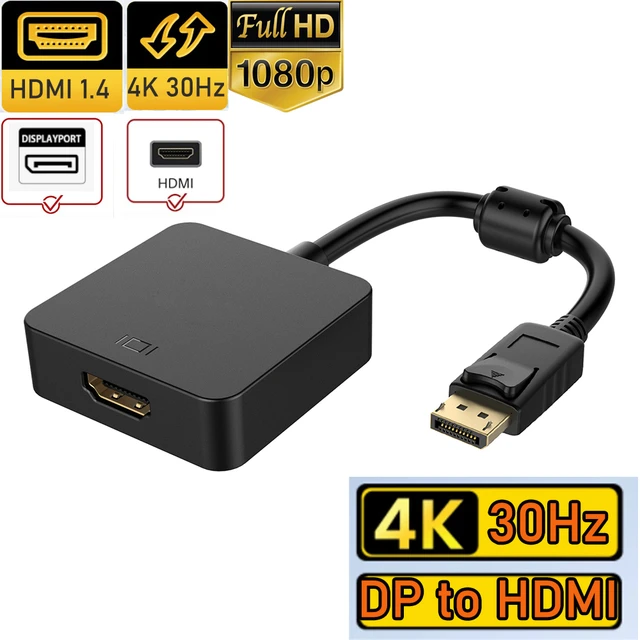 Adaptateur et convertisseur CABLING ® Adaptateur Displayport, DisplayPort  vers HDMI/DVI/VGA mâle à femelle câble adaptateur convertisseur compatible  4 K résolution via HDMI