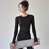 Yoga Clothes for Women, Sports Tops, Round Neck,, Seamless, Slim, Running Shirt Fitness Workout Long Sleeves Gym T shirt, Winter 4
