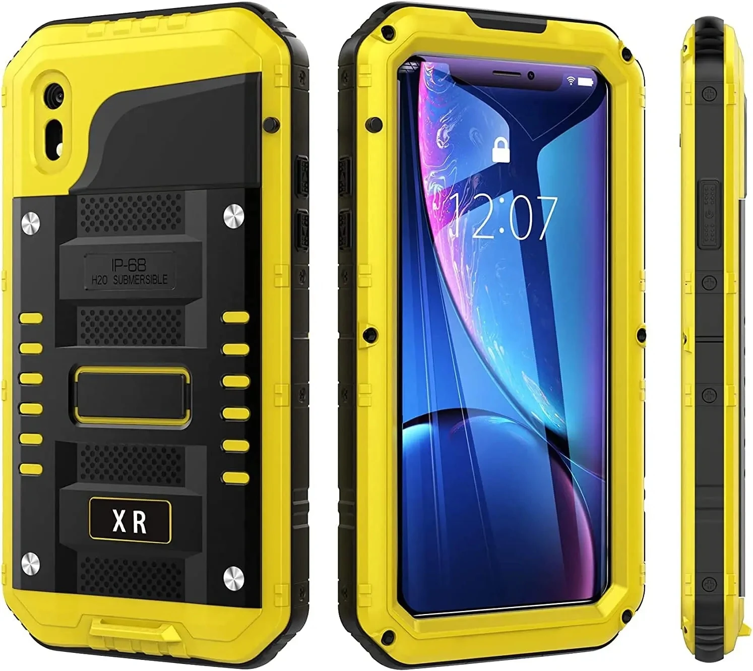 Heavy Duty Military Waterproof Metal Case for iPhone 14 13 12 11 Pro Max XS X XR 8 7 6s Plus Shockproof Dustproof Rugged Cover