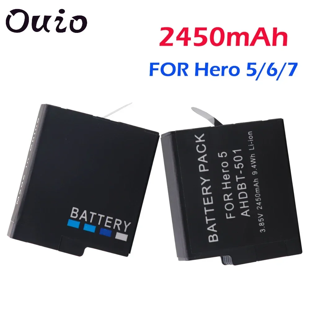 2450mAh Battery for GoPro Hero 7 Hero 6 Hero 5 Black camera AHDBT-501