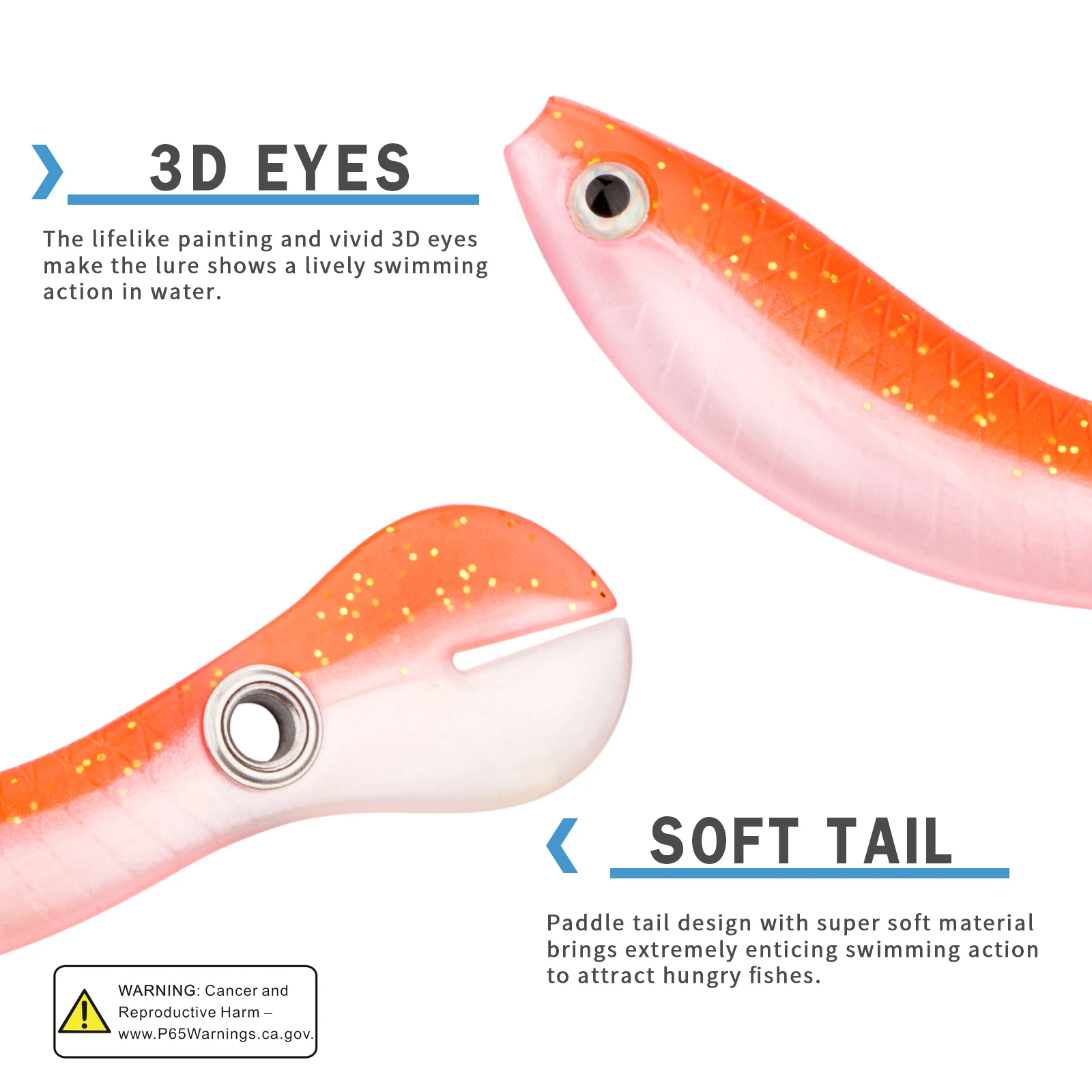 Leurres De Pêche Bioniques Souples Avec Queue Tournante, Leurres