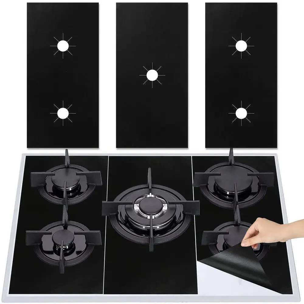 

5-Hole Gas Stove Pad Protective Cover Kitchen Cleaning Anti-Dirty Non-Stick Pad Reusable Mat Stovetop Scratch Protector Pads