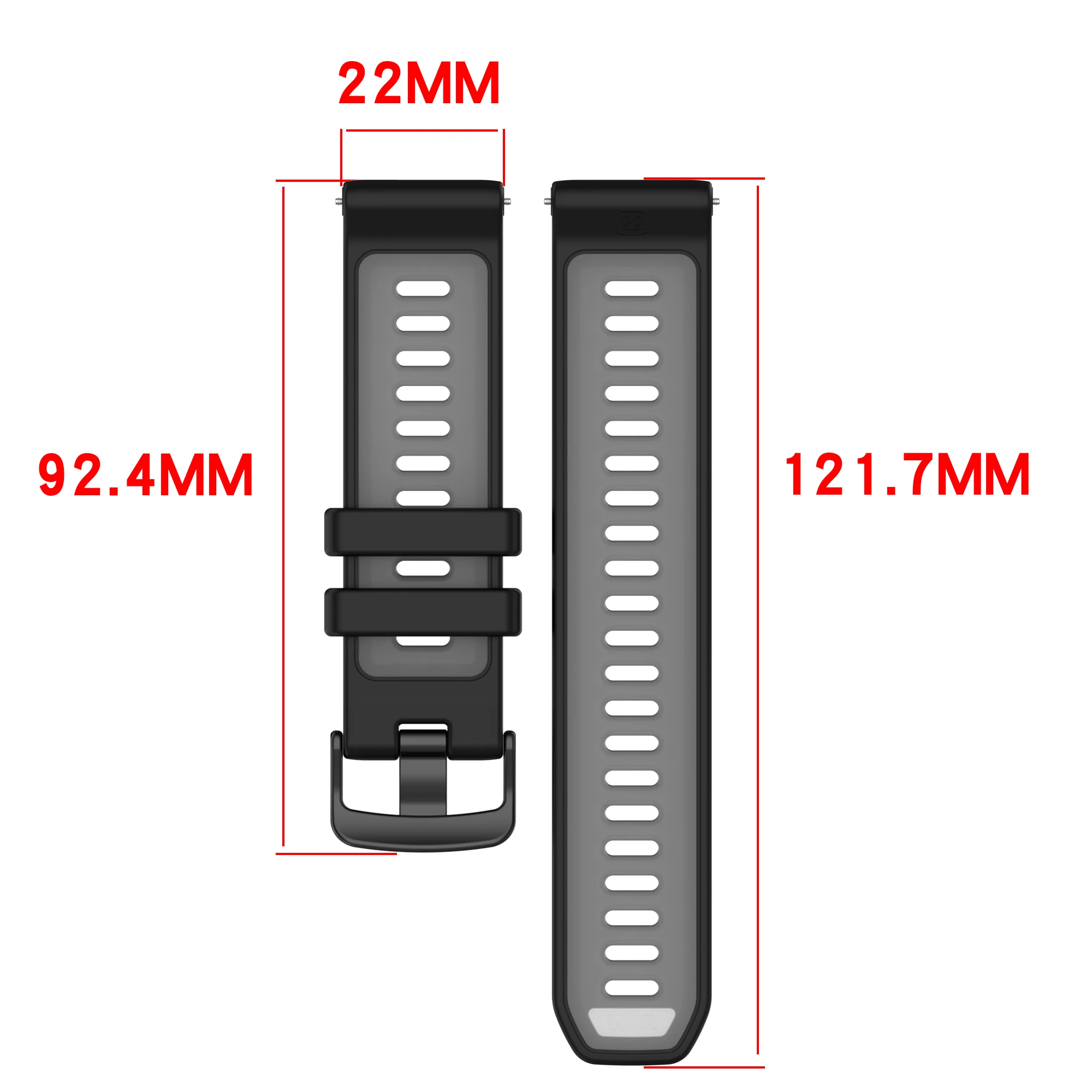 Two-Tone Silicone Sports Wristband - Comfortable Strap for Forerunner Series