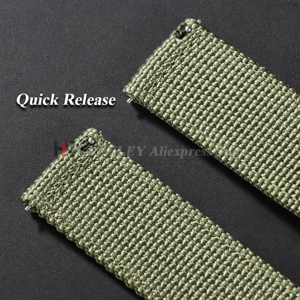 Durable Nylon Canvas Quick Release Watch Band - Sporty Woven Strap