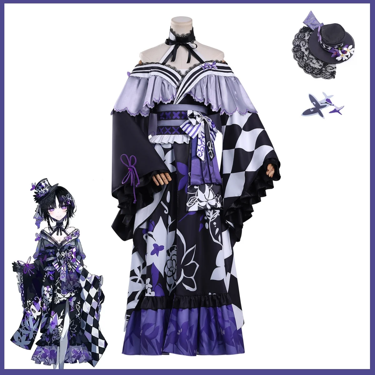 Magical Girl Witch Trial: Houshou Maago | Traditional Japanese Kimono Cosplay Costume Set 36 Traditional Japanese Kimono Cosplay Costume for Women