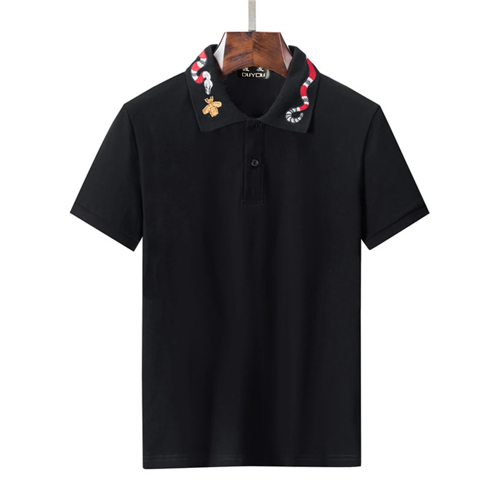 

DUYOU Embroidered Red Snake and Bee Men Polo Shirts Summer Mens Polo Shirt Cotton Shirts Jerseys Brand Clothing 984163