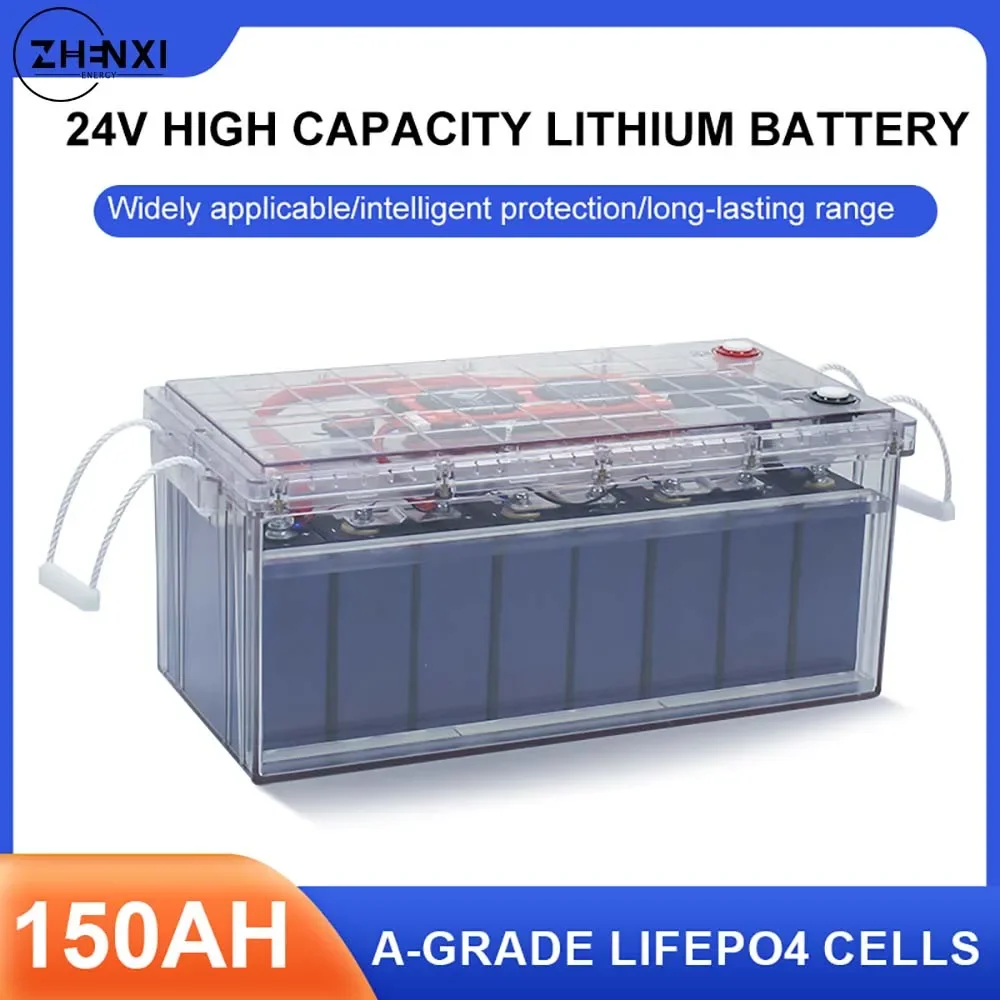 

LiFePO4 12V 24V 150Ah Battery Pack 6000+ Cycle 8S 25.6V BMS 200Ah 300Ah 100% Full Capacity RV Cart Boat Solar Lithium Battery