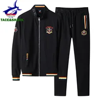 High Quality Embroidery Fashion Tracksuit Autumn Men's Sportswear Two Piece Set Brand Clothing Jacket Sweatpants Sweatsuit 2