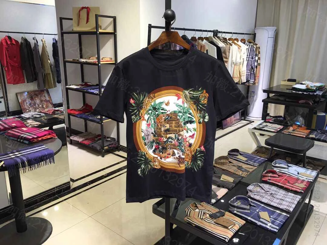 25SS Men's Spring and Summer Trend Short-sleeved T-shirt Classic Leather Box Men's Pure Cotton High Street Top