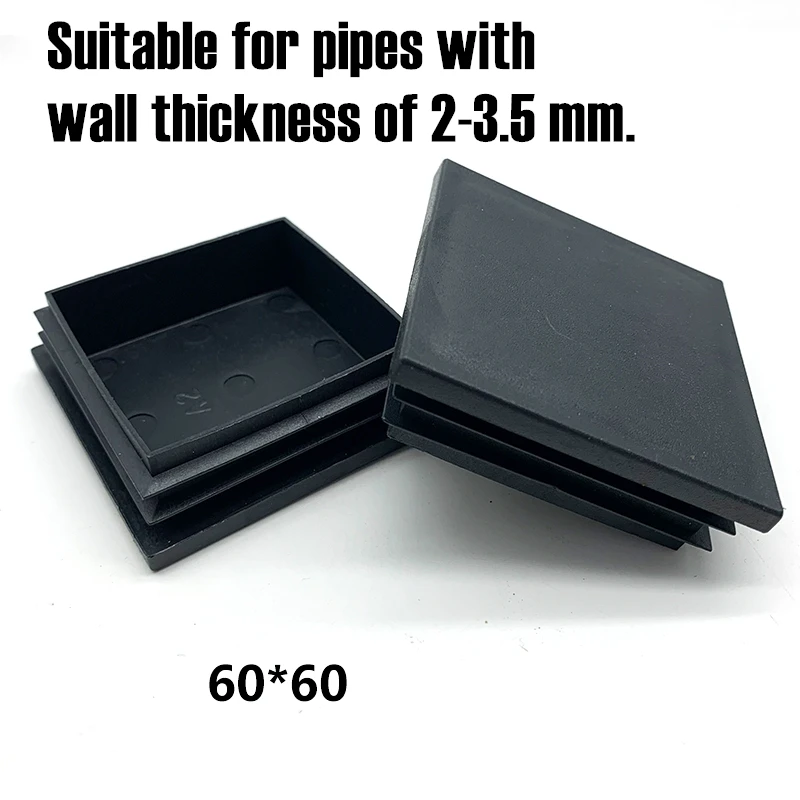 Pipe End Cap 40x40 60x60mm Plastic pipe inner plug Dust Cover Square Steel tube Blanking End Cap Bung For Furniture chair table Leg Protector