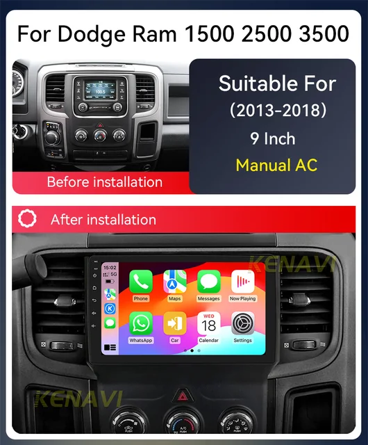 13.6 Inch Android 12 Car Radio For Dodge RAM 1500 2500 3500 2019 - 2022 Multimedia Auto Stereo Player Touch Screen GPS Head Unit