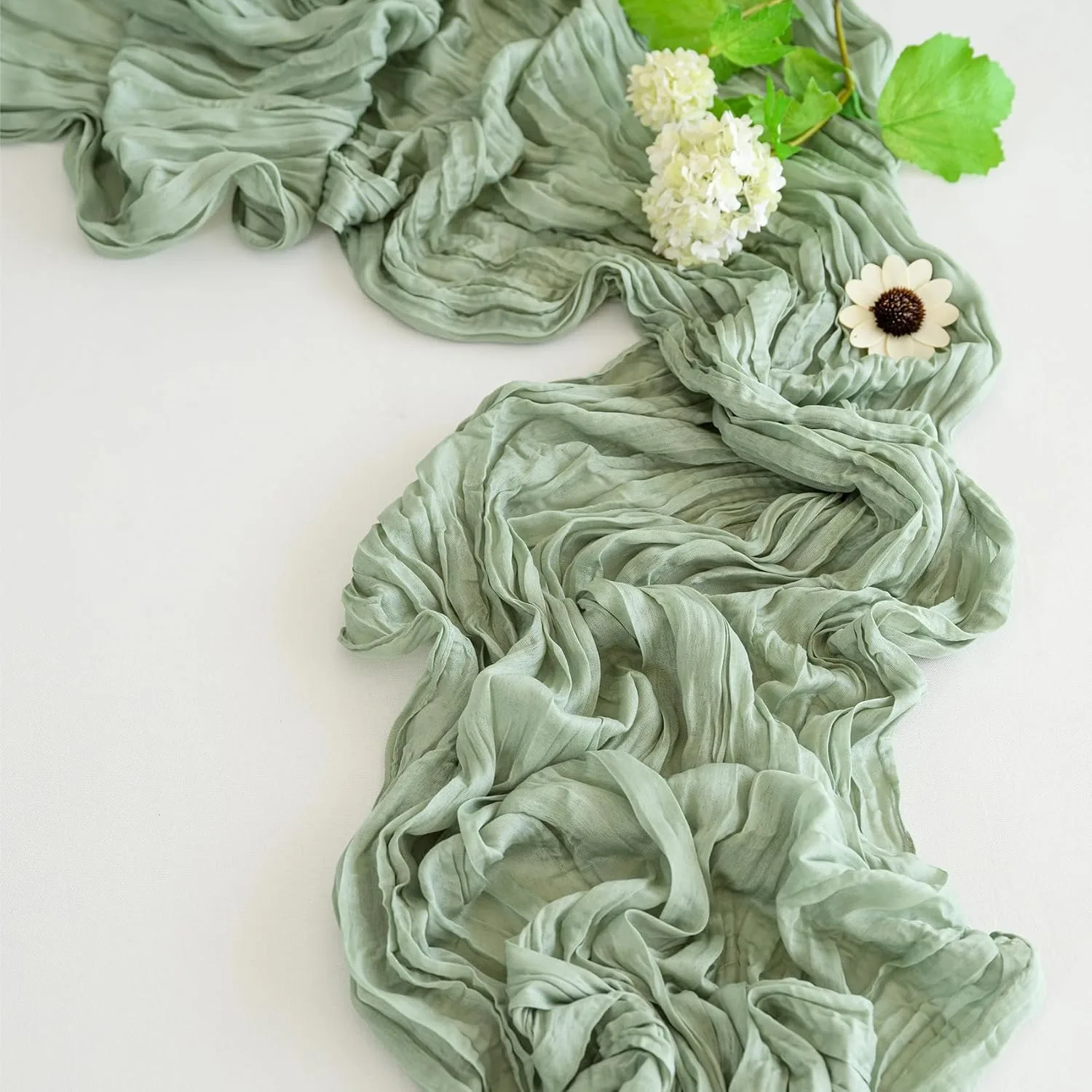 Tischläufer, Boho-Gaze-Stoff, rustikal, durchsichtig, für Hochzeit, Brautparty, Party, Bankett, Hochzeitsdekoration, Tischwäsche