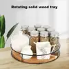 Wooden Serving Tray Vanity Tray Rustic Style 360-degree Rotating Wooden Tray for Dining Table Pantry Organization for Home 2
