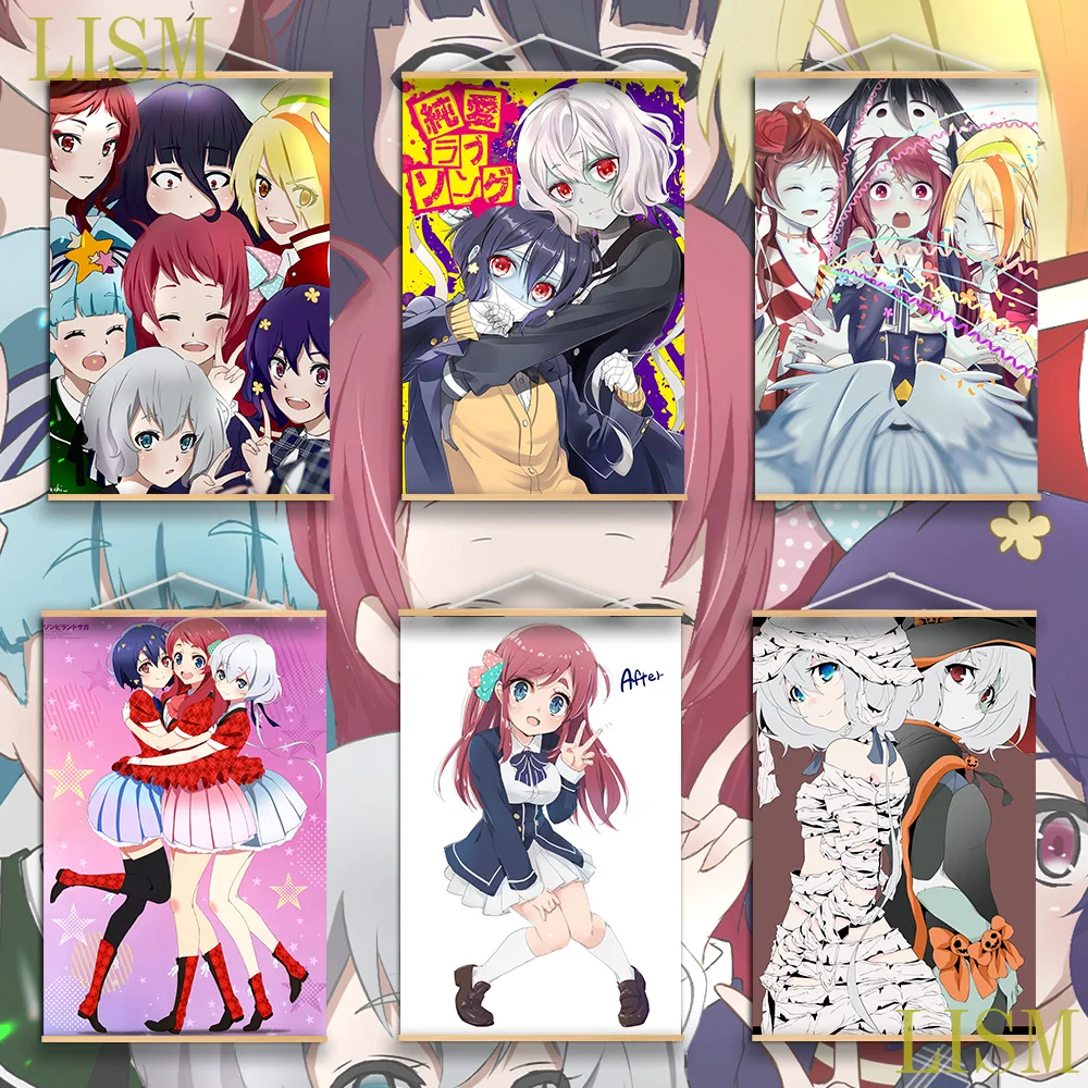 

Zombie Land Saga Anime Wall Poster canvas painting Solid Wood Hanging Scroll posters wall decor Decor Cosplay