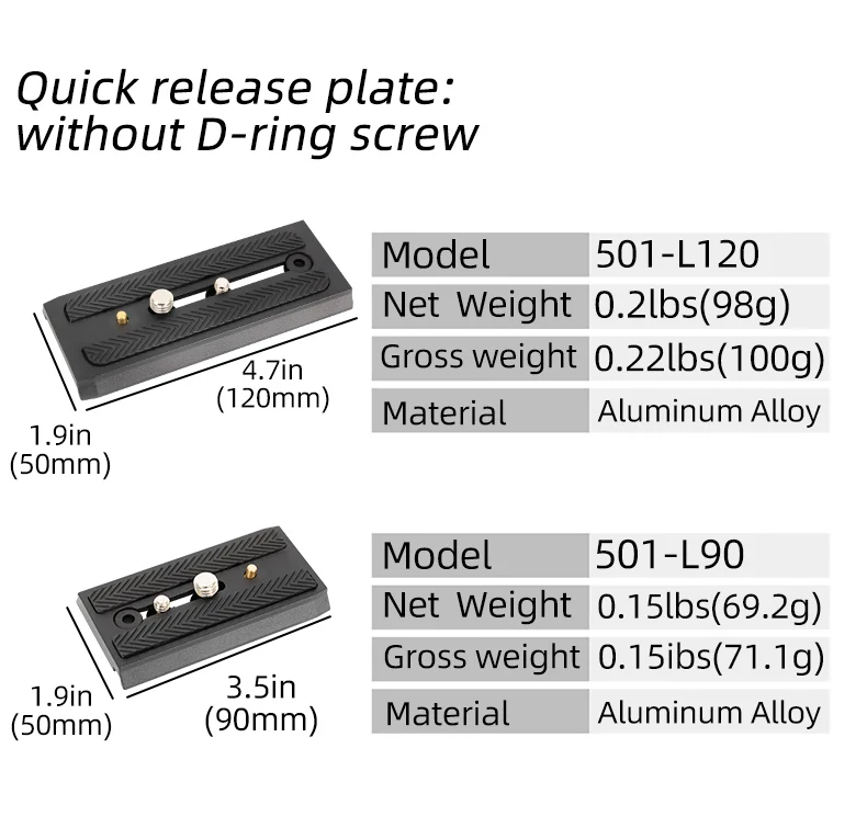 Description Picture 6 of itemManfrotto plate 501-L90A Digital Camera Sliding Quick Release Plate  For Manfrotto Tripod head 501HDV 503HDV 701HDV MH055M0-Q5