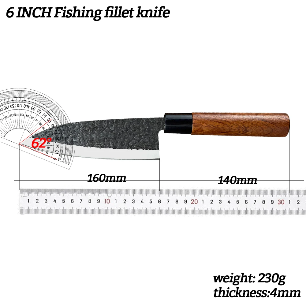 RZD Sushi Sashimi Knife Set Steel Deba Fishing Fillet Knife Japanese Chefs Kitchen