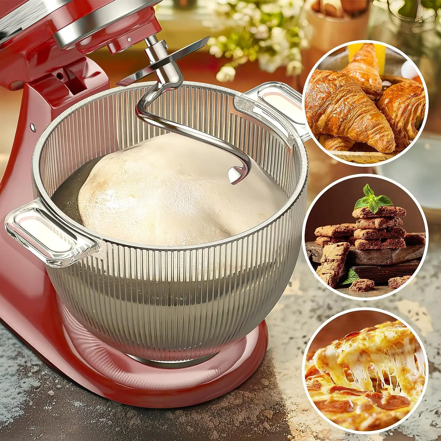 Glass Bread Bowl with Baking Lid for Kitchenaid Stand Mixer, Competible  with Kitchenaid 4.5-5Qt Tilt-Head Stand Mixer - AliExpress
