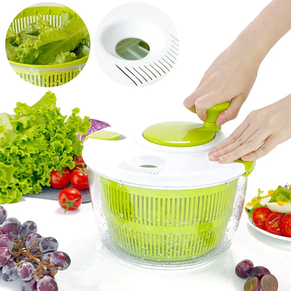 Salad Spinner Salad Dryer Vegetable Washing Dryer Fruit Washer Drying Greens Drainer Strainer Manual Lettuce Spinner