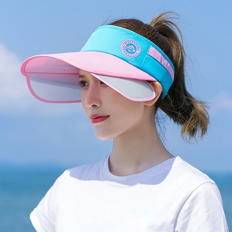 Retractable Visor Sun Hat For Summer Breathable Adjustable Unisex_voghion.com