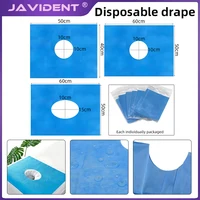 50 pièces de draps chirurgicaux dentaires jetables avec trou, couvre-trous stériles non tissés, fournitures de traitement emballées individuellement 2