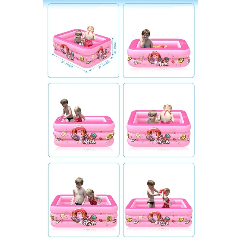 Children's Swimming Pool and Adult Large Family Removable Rectangular Frame Swimming Pool Summer PVC