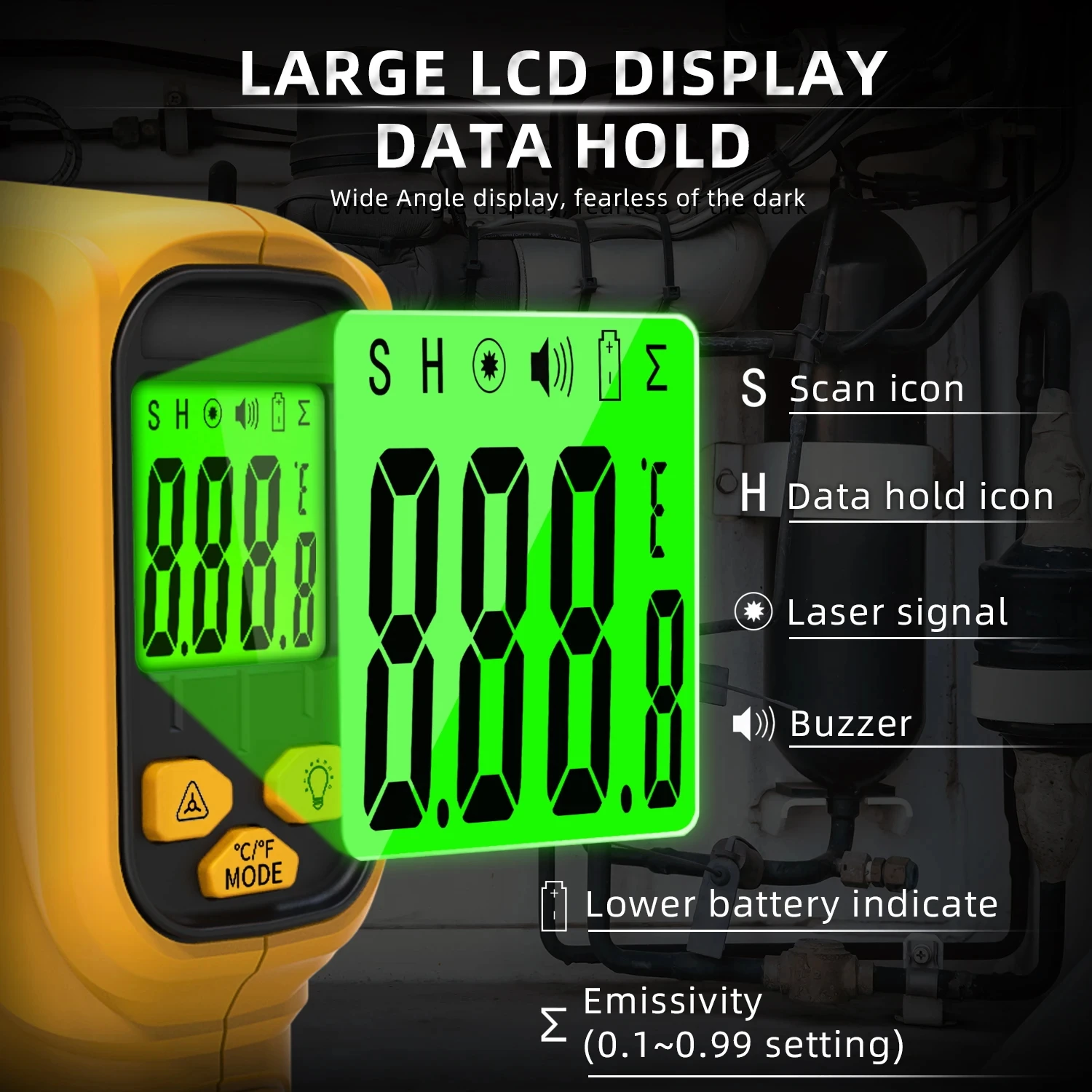 Infrared Thermometer H2/H3 -50~530/1400C Professional Digital IR-LCD Temperature