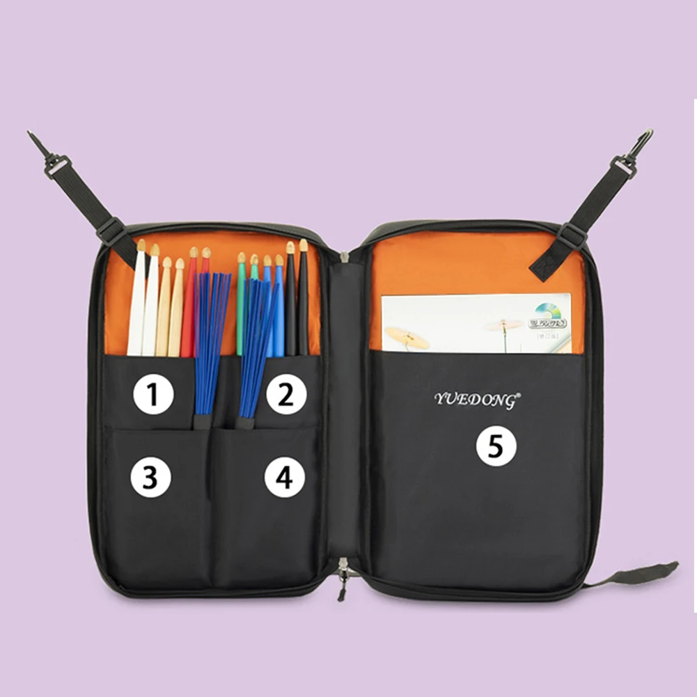 

Drumsticks Bag Backpack Carry Case Storage Case Oxford Cloth Waterproof Drum Stick Bag Drumstick Accessories Pockets