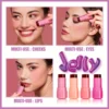 Jelly Blush Stick Makeup, Water Jelly Tint Stick, Lip and Cheek Jelly Blush Stick Lipstick, Lightweight 3