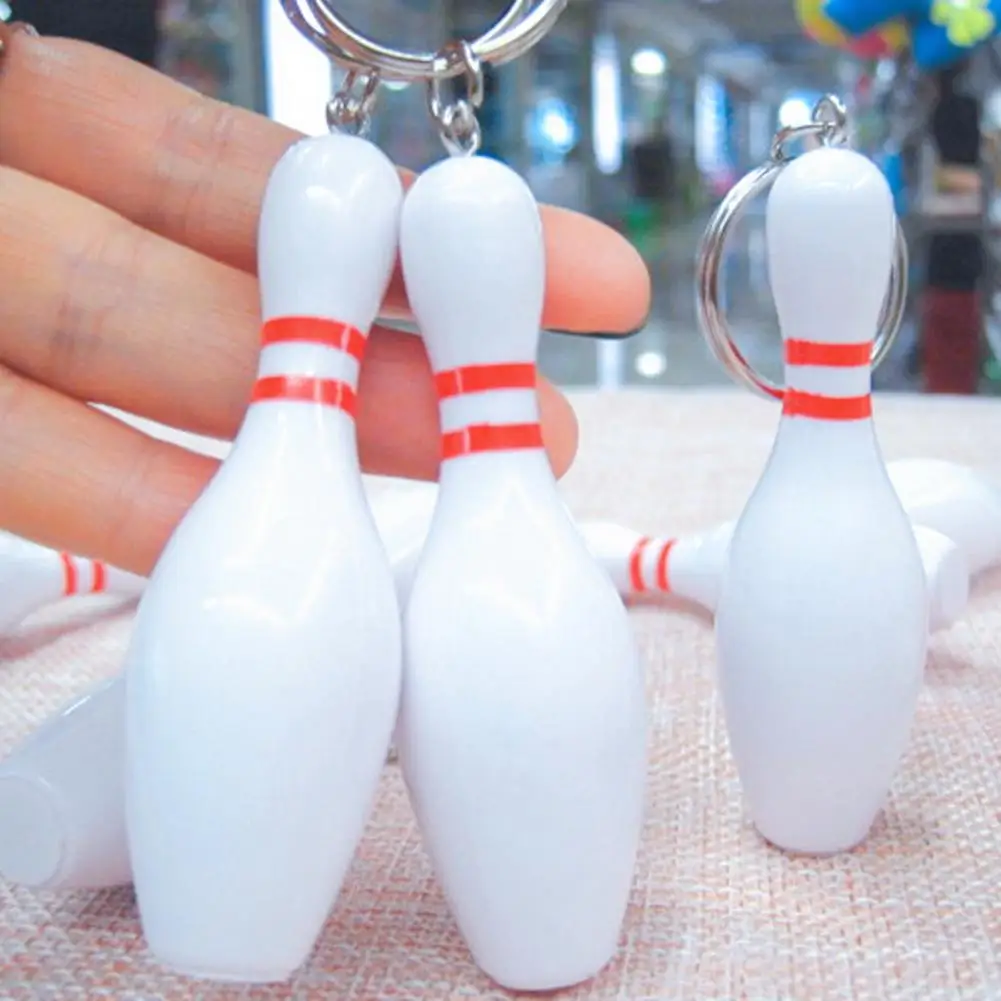 Bowling Bottle Sports Keychain Bowling Key Holder Car Key Chain Football Lovers Sports Gifts Ring Holder Handbag Pendant bowling accessories