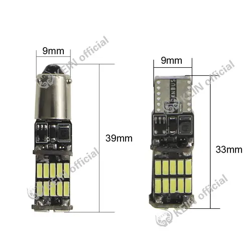 KEIN 2PCS 26smd BA9S T10 Led W5W Bulb H21W BAX9S BAY9S T4W H6W 194 Side Wedge Light Reading Interior Signal Lamp Car White 12V - Image 2