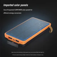 Banque d'alimentation solaire 20000mAh avec 4 panneaux solaires Chargeur sans fil Powerbank pour iPhone 15 Huawei Xiaomi Samsung Poverbank pour Xiaomi 6