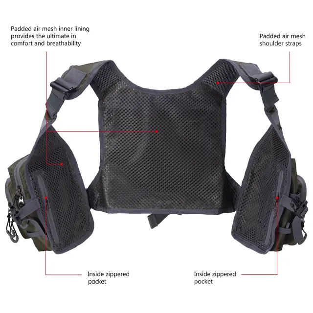 Chaleco de pesca con mosca Bassdash FV08: comodidad, versatilidad y durabilidad para los pescadores